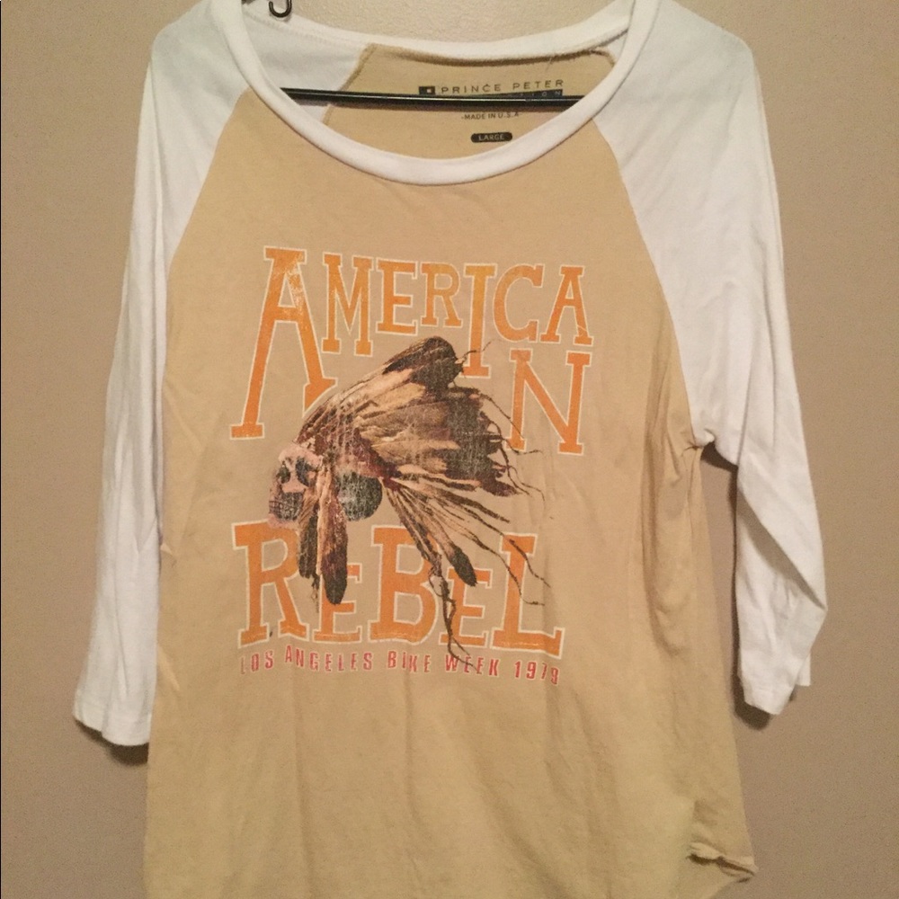 Prince Peter Scoop neck 3/4 sleeve shirt. Sz large